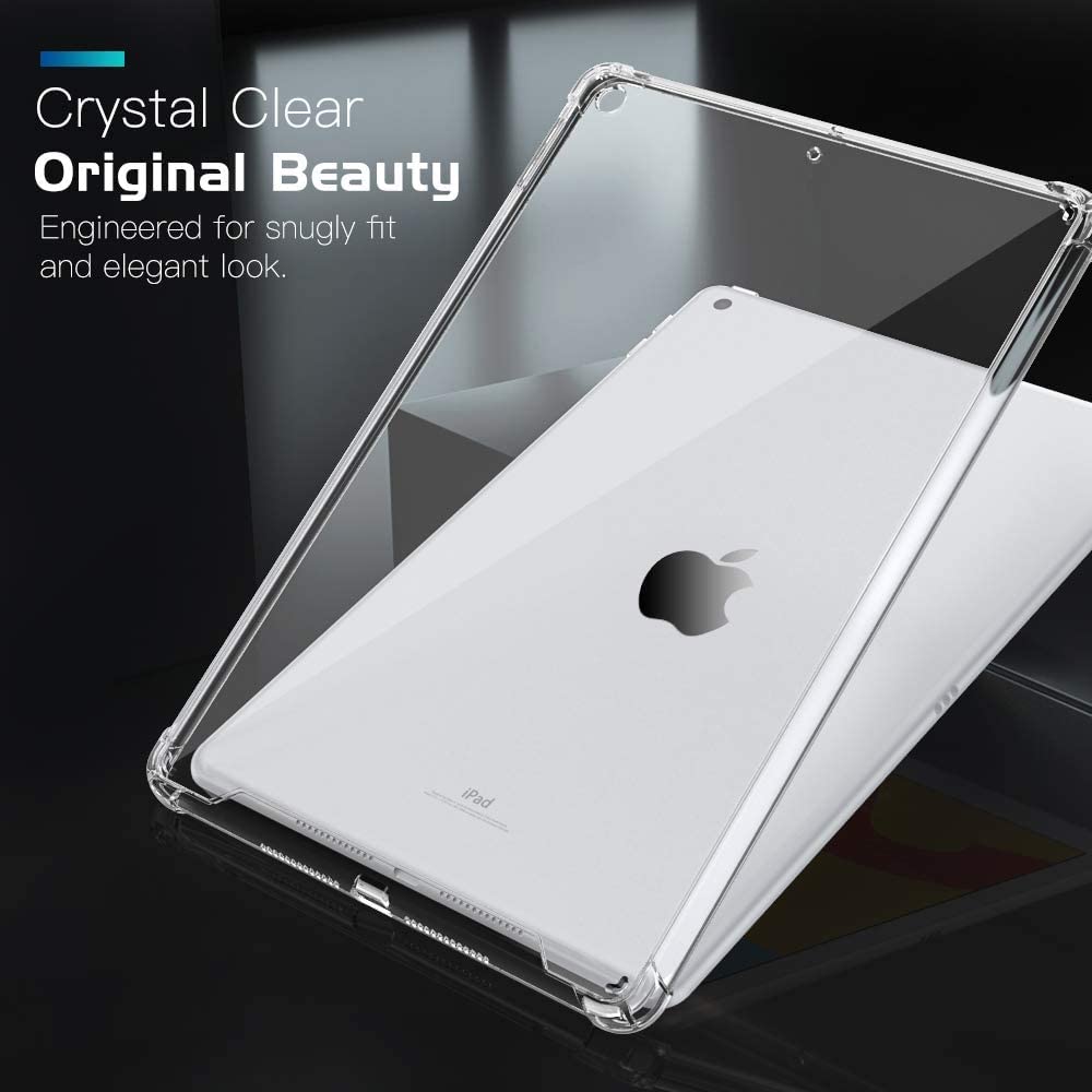 Apple iPad 9.7" 2017/2018/Air 1/Air 2 9.7'' Case, Transparent Slim Silicone Soft TPU Table Case Shock Absorption