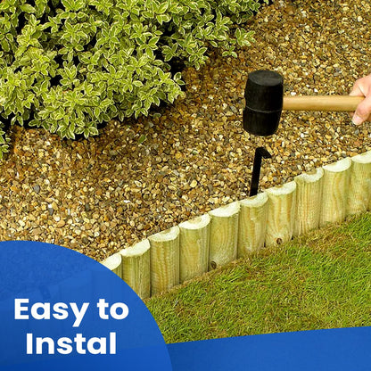 KKTECH Lawn Edging - Flexible Garden Fence Roll Log for Garden Edging and Garden Edging Border, Durable Outdoor Landscape Border, Easy Installation for Landscaping Projects 1.8m x 15cm