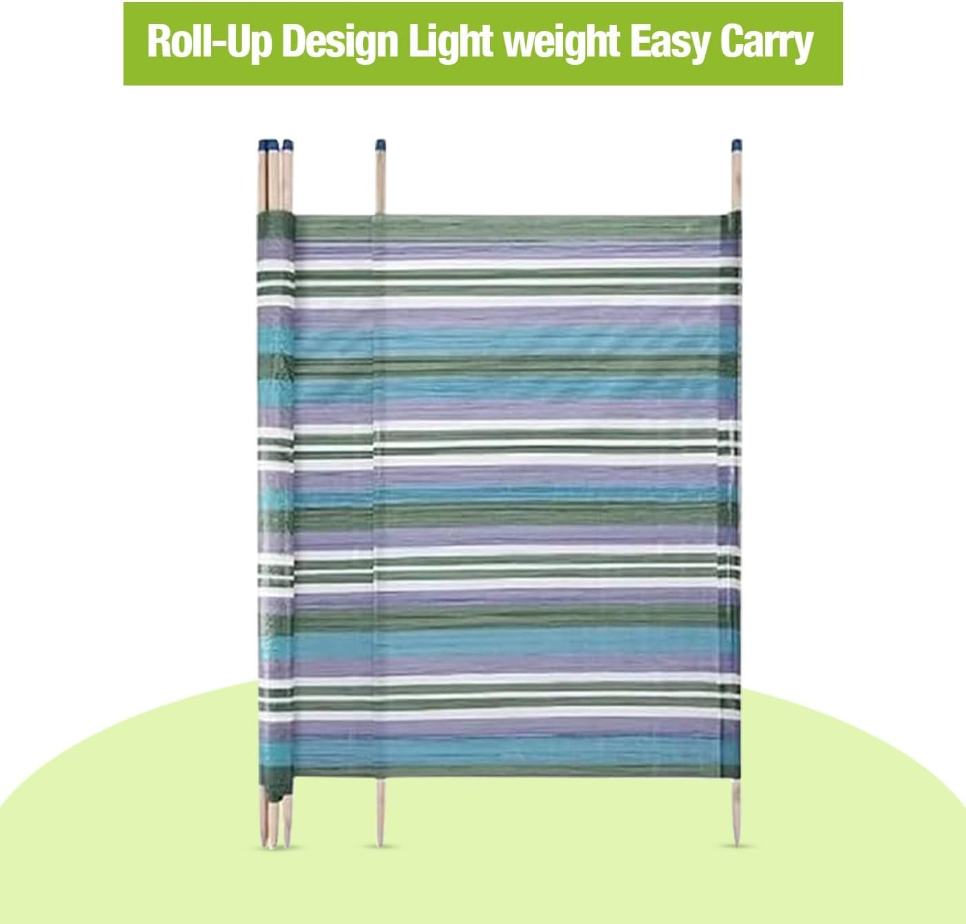 Wind Breaker – Windbreaker Camping, Wind Breaker for Beach, Heavy Duty Outdoor Windbreak Garden Privacy Screen, 10 Pole Tall Wooden Panel Shelter - 10 Pole (5ft x 20ft)