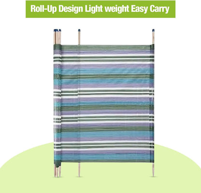 Wind Breaker – Windbreaker Camping, Wind Breaker for Beach, Heavy Duty Outdoor Windbreak Garden Privacy Screen, 10 Pole Tall Wooden Panel Shelter - 10 Pole (5ft x 20ft)
