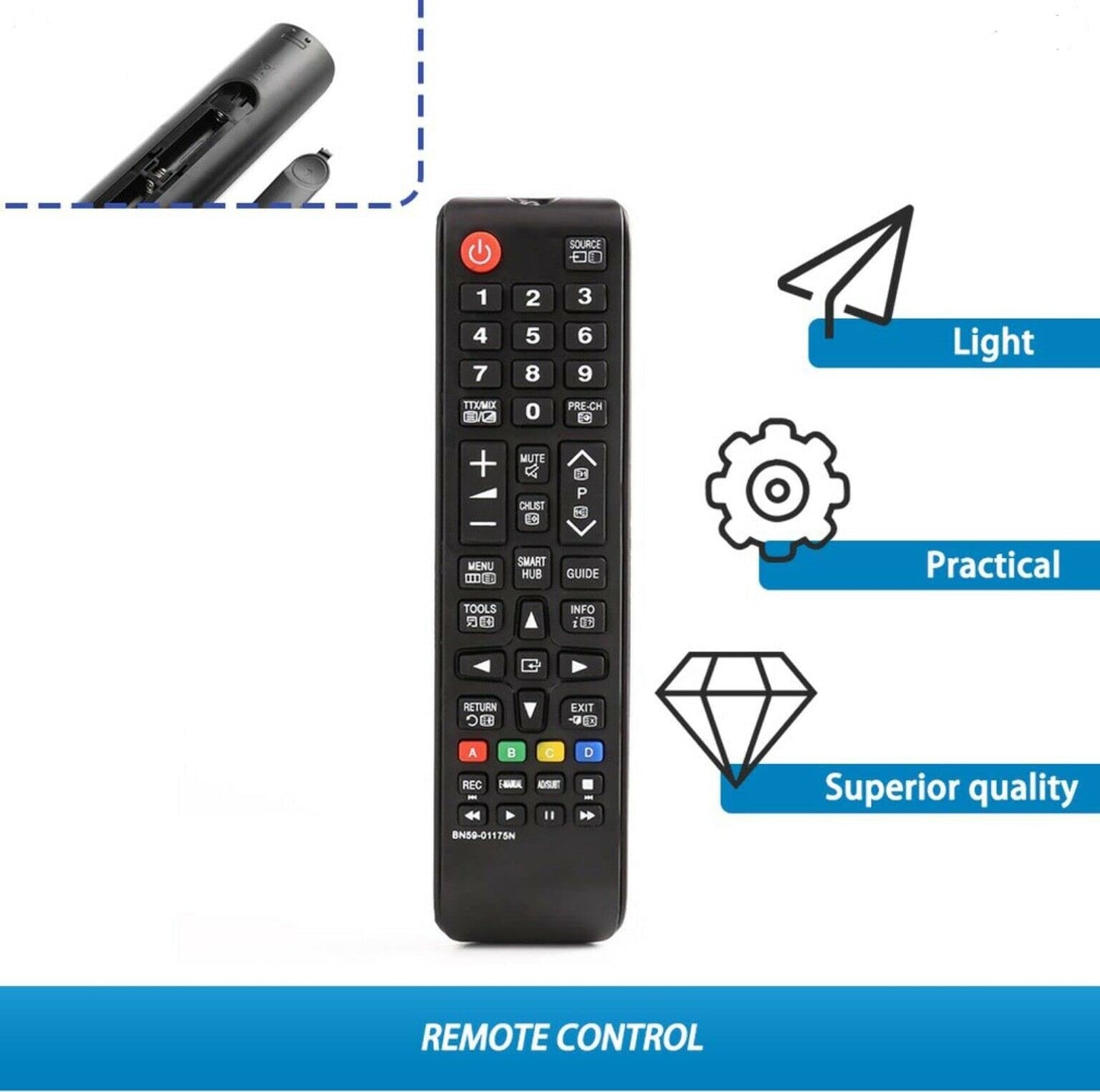 Universal Remote Control BN59-01175N Compatible with all Samsung Smart TV 3D LCD LED