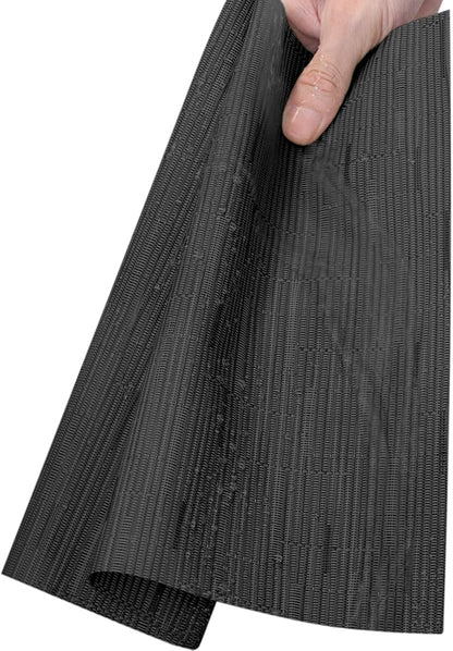 KKTECH Placemats Set of 6, Washable Non-slip Heat Insulation Woven Vinyl Place Mats for Table, Elegant Table Mats for Kitchen and Dining Room, Perfect for Home Decor (18"x12")
