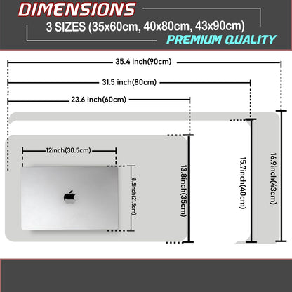 KKTECH Leather Desk Pad, Non-Slip, Mouse Pad, Premium Office Table Writing Mat for Laptop Writing, Waterproof Leather Mat (Silver, 60 x 35)