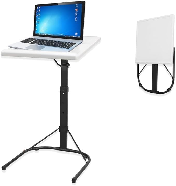 KKTECH Adjustable Table - Space-Saving Computer Table with Metal Legs, Foldable Design - Versatile Folding Tables Small for Home Office and Study, Perfect for Compact Spaces