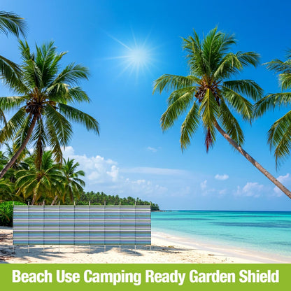 Wind Breaker – Windbreaker Camping, Wind Breaker for Beach, Heavy Duty Outdoor Windbreak Garden Privacy Screen, 10 Pole Tall Wooden Panel Shelter - 10 Pole (5ft x 20ft)