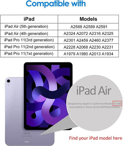 2-Pack Screen Protector for iPad Air 5/4 2022/2020 10.9-Inch, iPad Pro 11-Inch All Models, Face ID Compatible, Tempered Glass