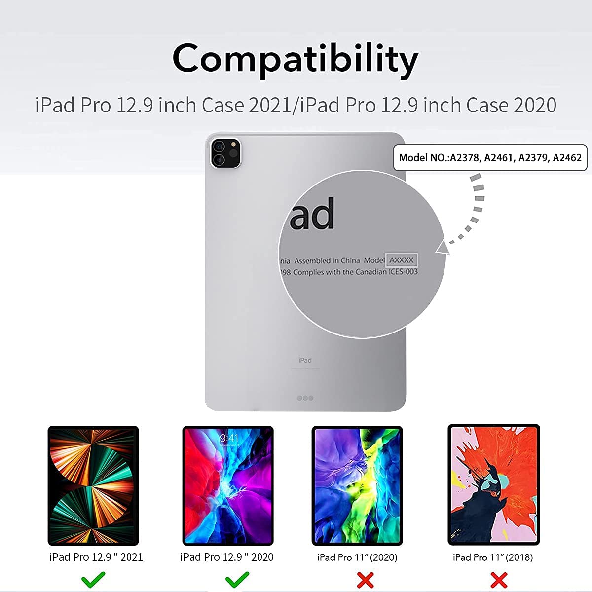 Transparent Case for iPad Pro 12.9 inch Case 2021 (5th Gen) Clear Shock Absorbing Flexible TPU Protective Cover Compatible with Pencil for iPad Pro 12.9 2021/2020