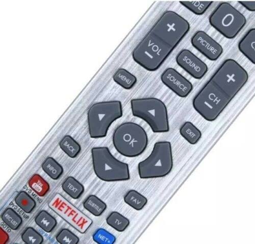 Replacement Remote Control SHW/RMC/0115 SHWRMC0115 for Sharp Aquos UHD 4K Freeview 3D HD Smart TV with Netflix Youtube NET+ Buttons