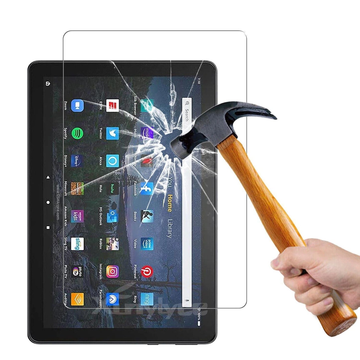 KKTECH Tempered Glass Screen Protector for New Kindle Fire HD 10 & 10 Plus tablet 10.1" (11th generation, 2021 release), 9H Hardness Round Edge Tempered Glass [2 PACK]