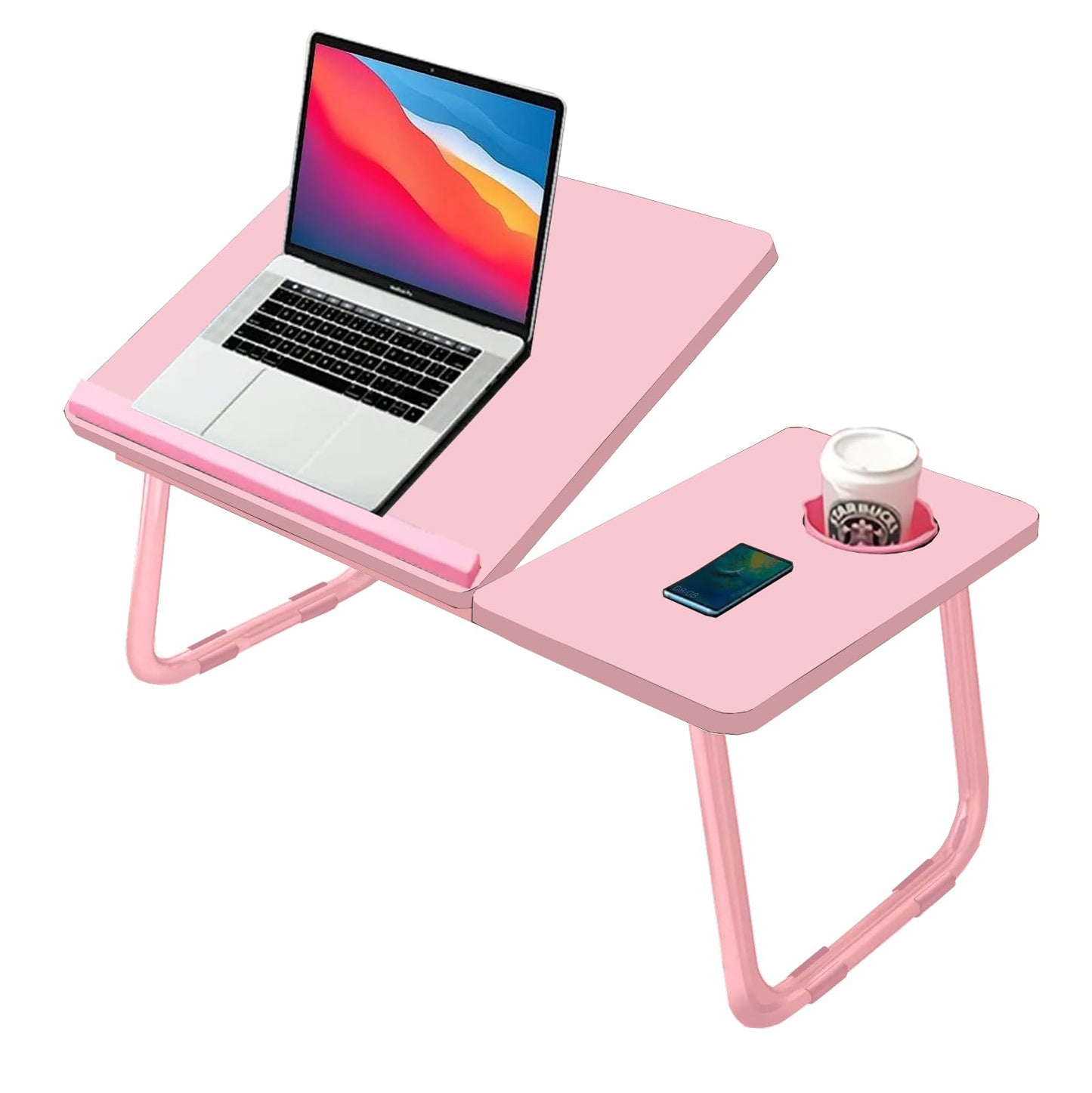 KKTECH Multi-Functional Laptop Bed Desk Table with Foldable Legs and Cup Slot - Perfect for Work, Relaxation, and Leisure