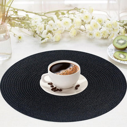 KKTECH Christmas Placemats - Set of 4 Round Place Mats for Table, Washable & Waterproof Table Mats, Heat Resistant for Home, Party, Wedding Décor, 38cm
