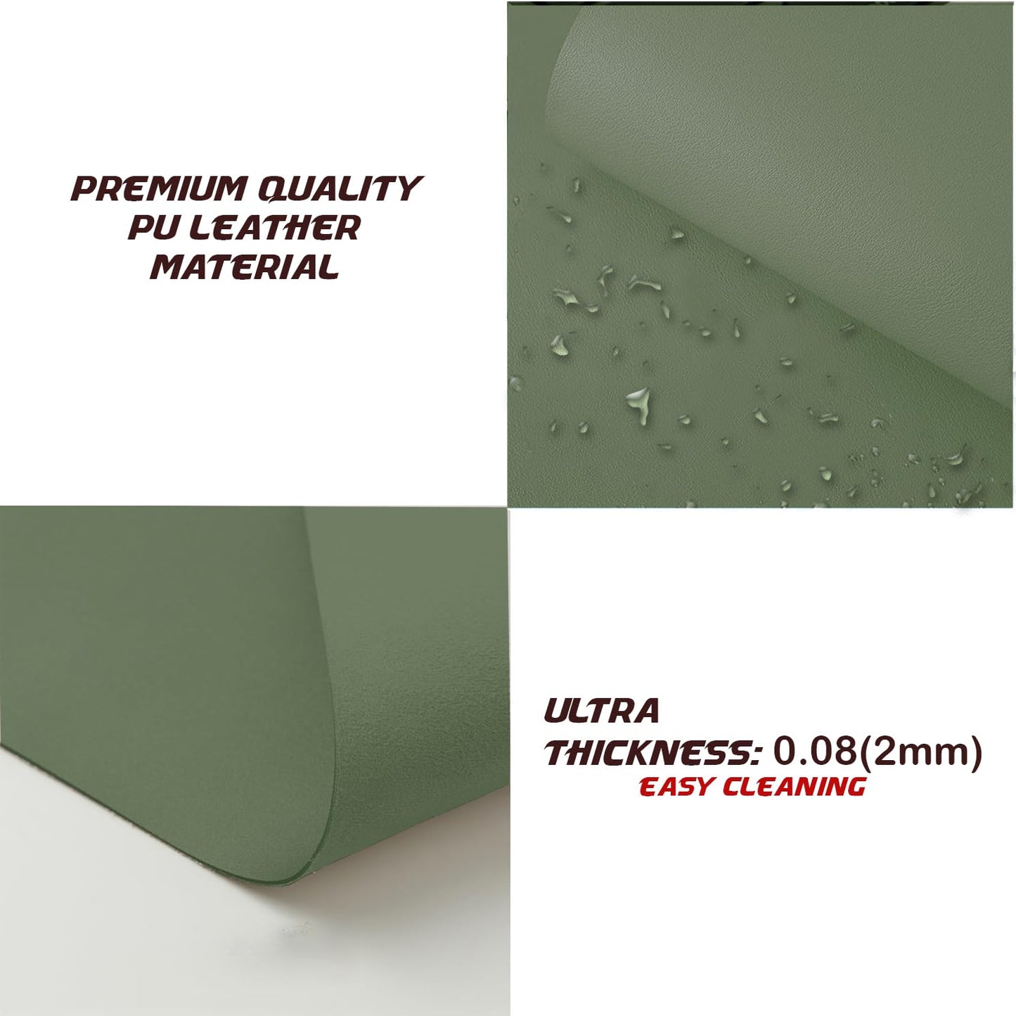 KKTECH Premium Leather Desk Mat, Water Proof, Easy Cleaning, Anti-Slip Desk Pad for Laptop, Keyboard Mat and Mouse Mats for Desk, Writing Easily