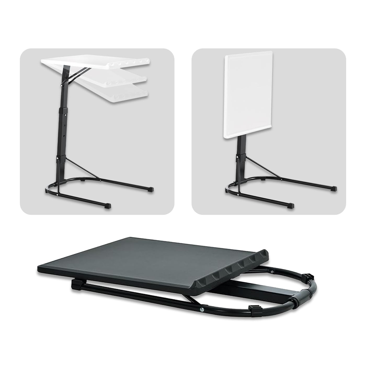 KKTECH Adjustable Table - Space-Saving Computer Table with Metal Legs, Foldable Design - Versatile Folding Tables Small for Home Office and Study, Perfect for Compact Spaces