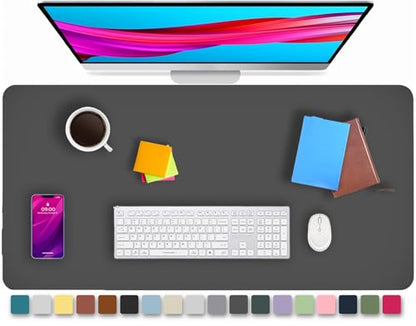 KKTECH Premium Leather Desk Mat, Water Proof, Easy Cleaning, Anti-Slip Desk Pad for Laptop, Keyboard Mat and Mouse Mats for Desk, Writing Easily