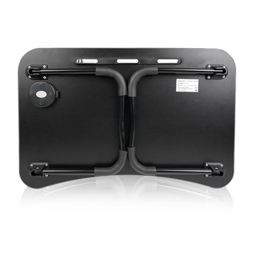 KKTECH Bed Table Tray for Eating on Lap Folding Laptop Stand for Bed Lap Standing Desk Sofa Breakfast Table Bed Tray Laptop Lap Desk with Cup Holder Notebook Stand Steel Legs 60x40x28cm