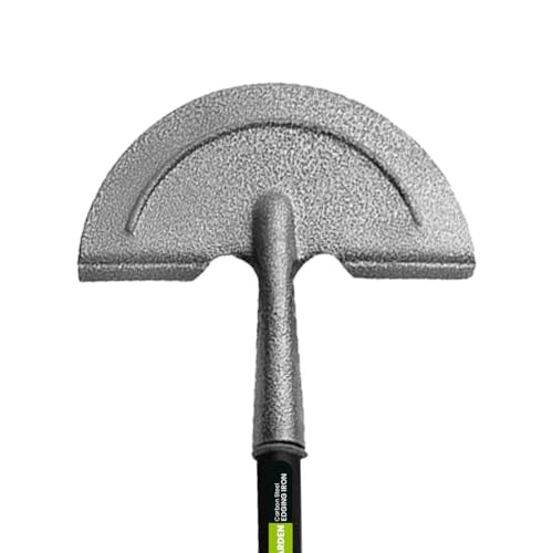 KKTECH Heavy Duty Half Moon Lawn Edger Tool – Carbon Steel Garden Edging Knife for Borders, Landscaping, Trimming, and Clean Lawn Edges - Black