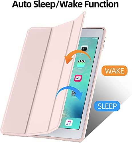 Case for iPad 9th 8th 7th Generation (2021/2020/2019) 10.2 Inch Case, Slim Lightweight Translucent Back Protective Smart Stand Case Cover, with Pencil Holder & Auto Wake/Sleep