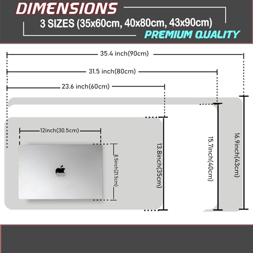 KKTECH Premium Leather Desk Mat, Water Proof, Easy Cleaning, Anti-Slip Desk Pad for Laptop, Keyboard Mat and Mouse Mats for Desk, Writing Easily