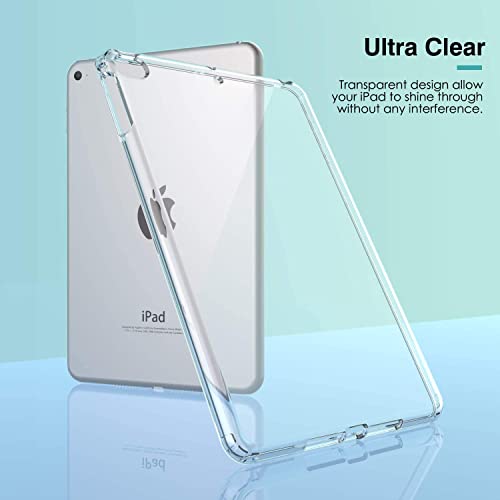 Case for iPad iPad Mini 5 2019 (5th Generation 7.9-inch) iPad Mini 4 2015 - Clear Grip Soft Flexible Transparent TPU Skin Shockproof Bumper Back Cover Protector