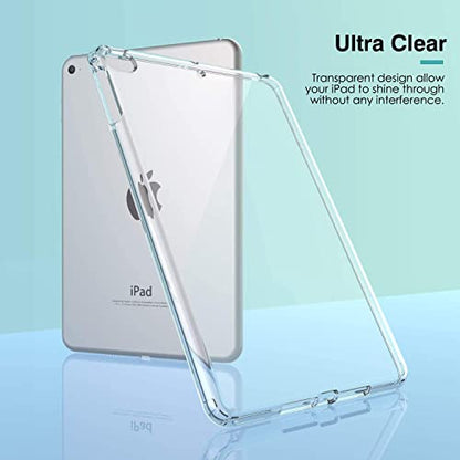 Case for iPad iPad Mini 5 2019 (5th Generation 7.9-inch) iPad Mini 4 2015 - Clear Grip Soft Flexible Transparent TPU Skin Shockproof Bumper Back Cover Protector