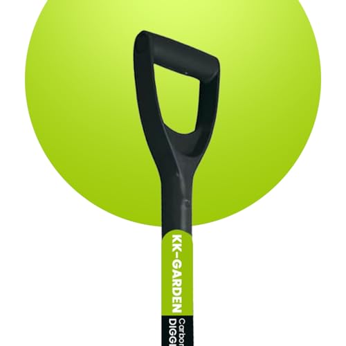 KKTECH Digging Spade - Heavy-Duty, Rust-Resistant, One-Piece Carbon-Fibre Garden Spade with Durable Plastic Handle, Lightweight Spades for Gardening - Ideal Garden Spades for Gardening Tasks - Black