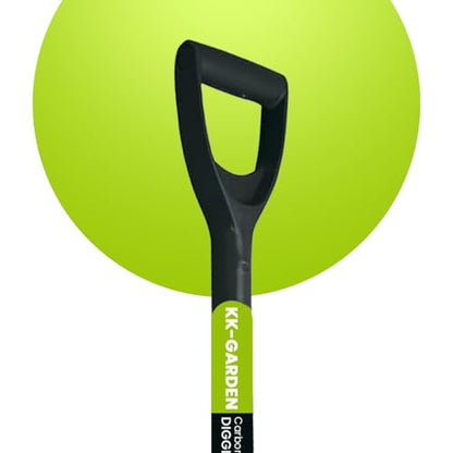 KKTECH Digging Spade - Heavy-Duty, Rust-Resistant, One-Piece Carbon-Fibre Garden Spade with Durable Plastic Handle, Lightweight Spades for Gardening - Ideal Garden Spades for Gardening Tasks - Black