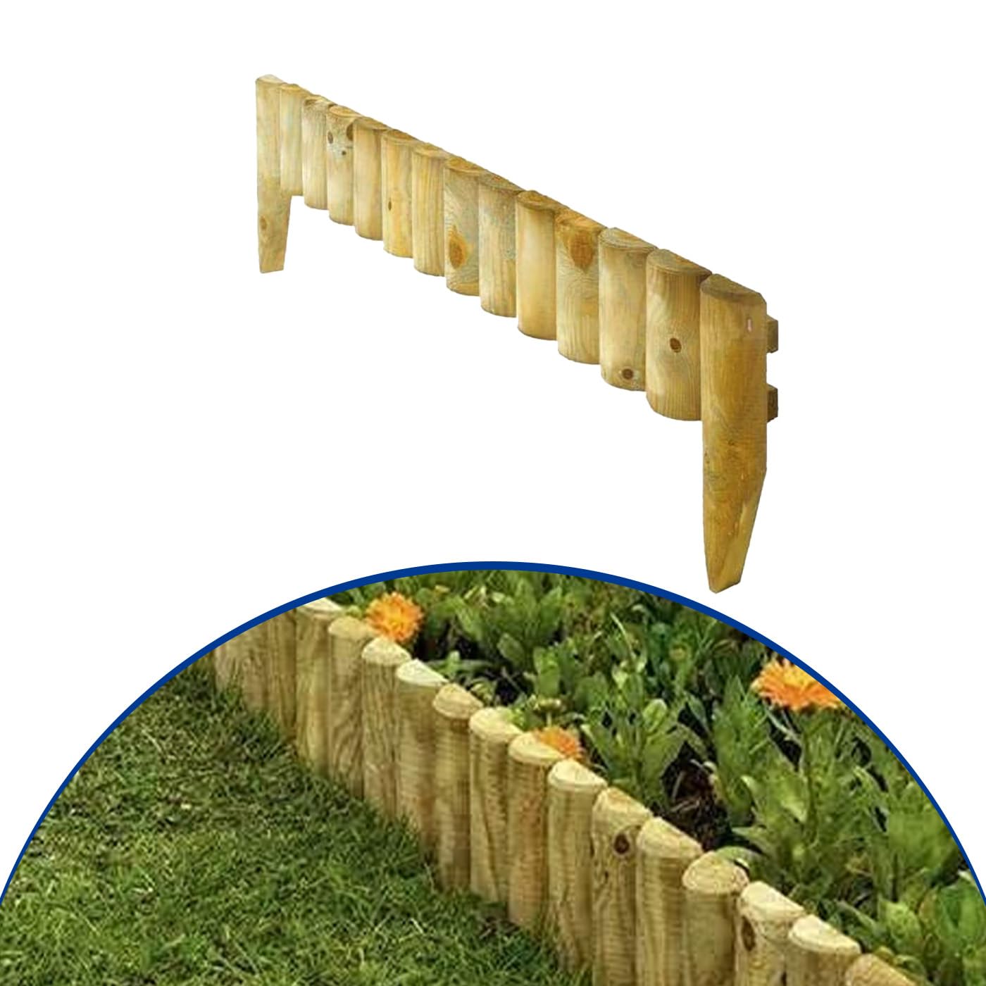 KKTECH Garden Edging Border - Picket Fencing Border Fence for Landscaping and Decorative Garden Design - Durable and Weather-Resistant Panels for Outdoor Use 100 L x 6 W x 15 H CM
