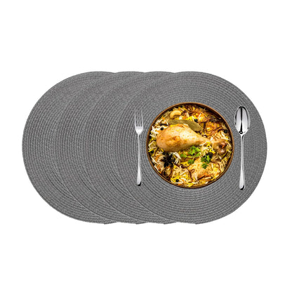 KKTECH Christmas Placemats - Set of 4 Round Place Mats for Table, Washable & Waterproof Table Mats, Heat Resistant for Home, Party, Wedding Décor, 38cm