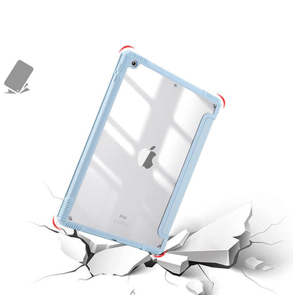 Smart Protective Case for iPad 8th/7th Generation 10.2 Inch, Shock Proof with Auto Wake/Sleep and Translucent Frosted Hard Back Cover