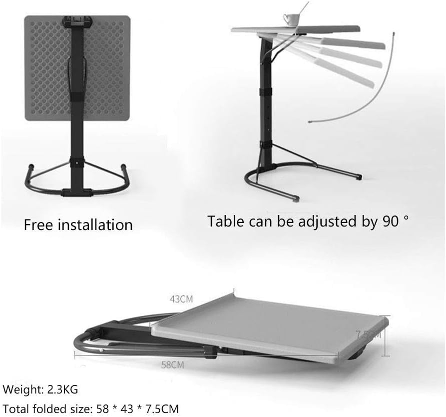 KKTECH Adjustable Table - Space-Saving Computer Table with Metal Legs, Foldable Design - Versatile Folding Tables Small for Home Office and Study, Perfect for Compact Spaces