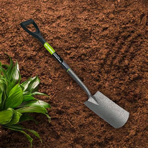 KKTECH Digging Spade - Heavy-Duty, Rust-Resistant, One-Piece Carbon-Fibre Garden Spade with Durable Plastic Handle, Lightweight Spades for Gardening - Ideal Garden Spades for Gardening Tasks - Black