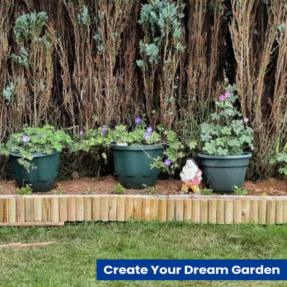 KKTECH Garden Edging Border - Picket Fencing Border Fence for Landscaping and Decorative Garden Design - Durable and Weather-Resistant Panels for Outdoor Use 100 L x 6 W x 15 H CM