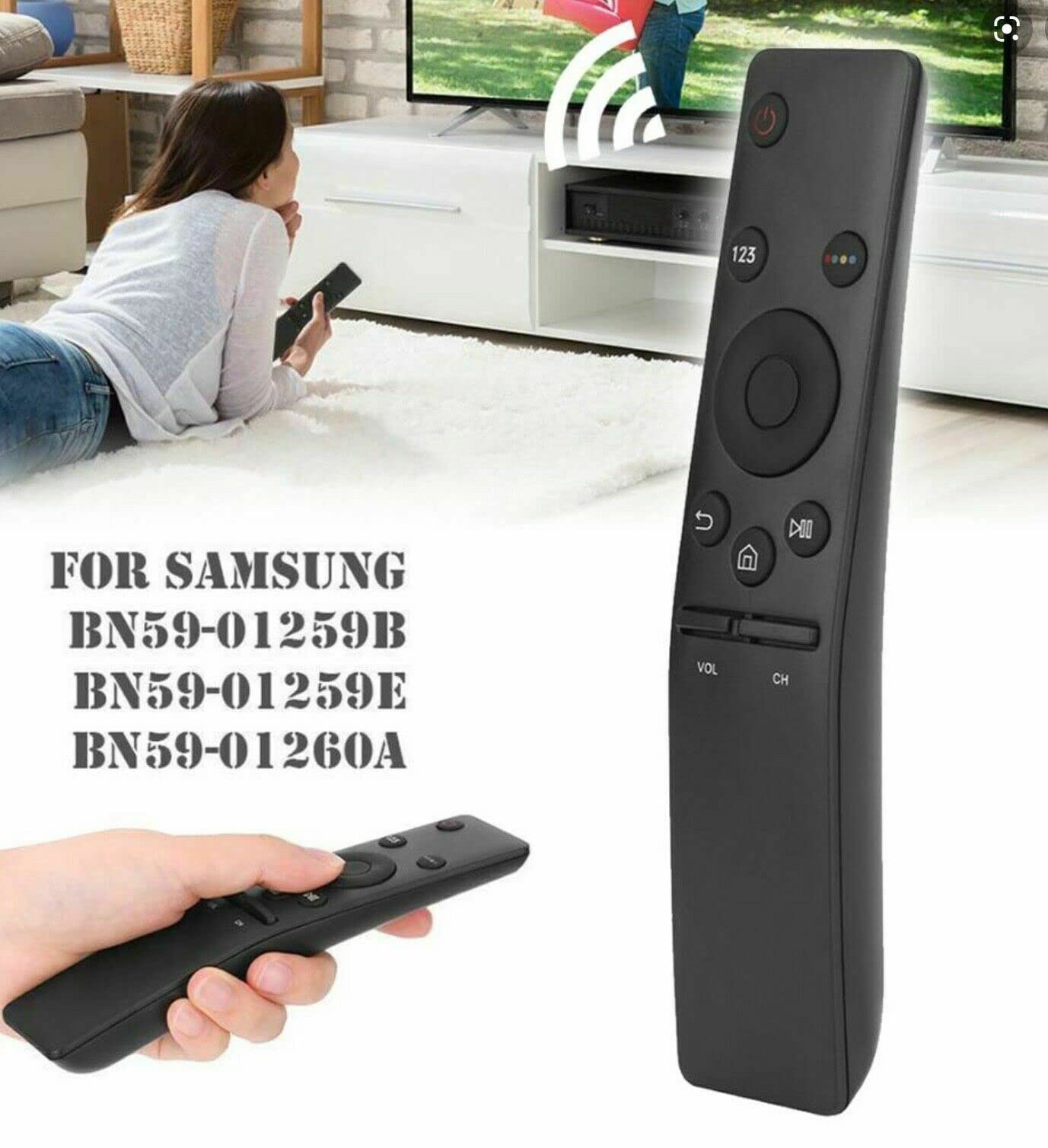 Replacement BN59-01259B Remote Control for Samsung 4K UHD TV UE40K6300 UE40KU6000 UE40KU6400 UE50KU6000K UE55K5607 UE55K6300 UE65KU6000 UE65KU6400 UE65KU6400U UE65KU6500