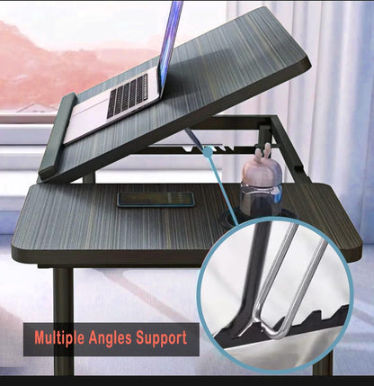 KKTECH Multi-Functional Laptop Bed Desk Table with Foldable Legs and Cup Slot - Perfect for Work, Relaxation, and Leisure