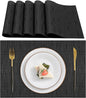 KKTECH Placemats Set of 6, Washable Non-slip Heat Insulation Woven Vinyl Place Mats for Table, Elegant Table Mats for Kitchen and Dining Room, Perfect for Home Decor (18"x12")