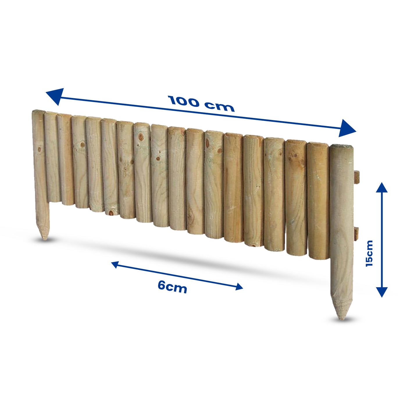 KKTECH Garden Edging Border - Picket Fencing Border Fence for Landscaping and Decorative Garden Design - Durable and Weather-Resistant Panels for Outdoor Use 100 L x 6 W x 15 H CM