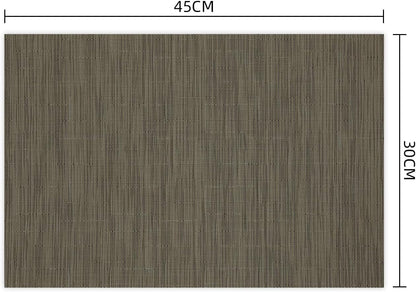 KKTECH Placemats Set of 6, Washable Non-slip Heat Insulation Woven Vinyl Place Mats for Table, Elegant Table Mats for Kitchen and Dining Room, Perfect for Home Decor (18"x12")