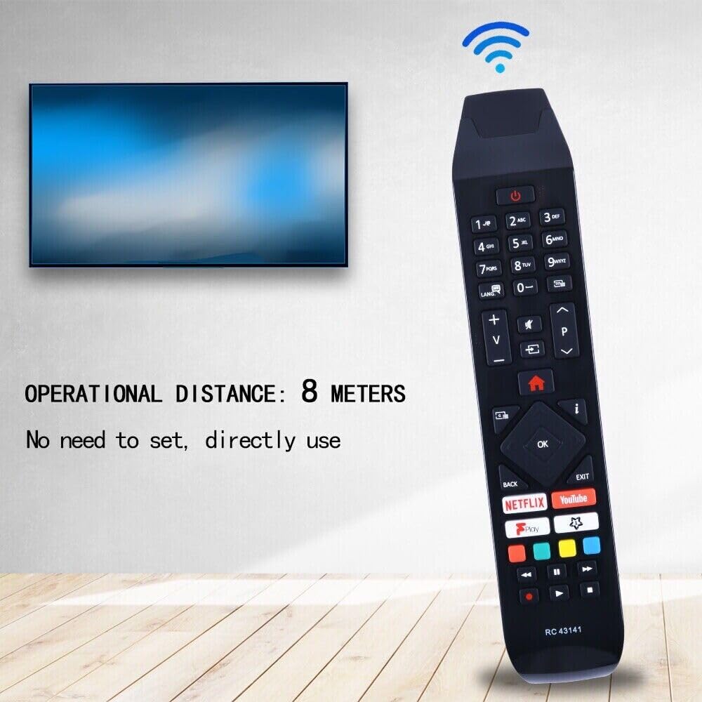 KKTECH Replacement Remote Control for Hitachi 30101754 RC43141 RC43141P Smart LED TVs