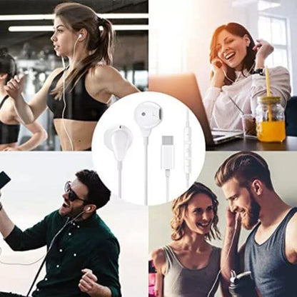 USB C Headphones, In Ear USB C Earphones,Type C Earphone with Microphone and Volume Control Compatible for iPhone/Samsung/Android/MP3/MP4 and More