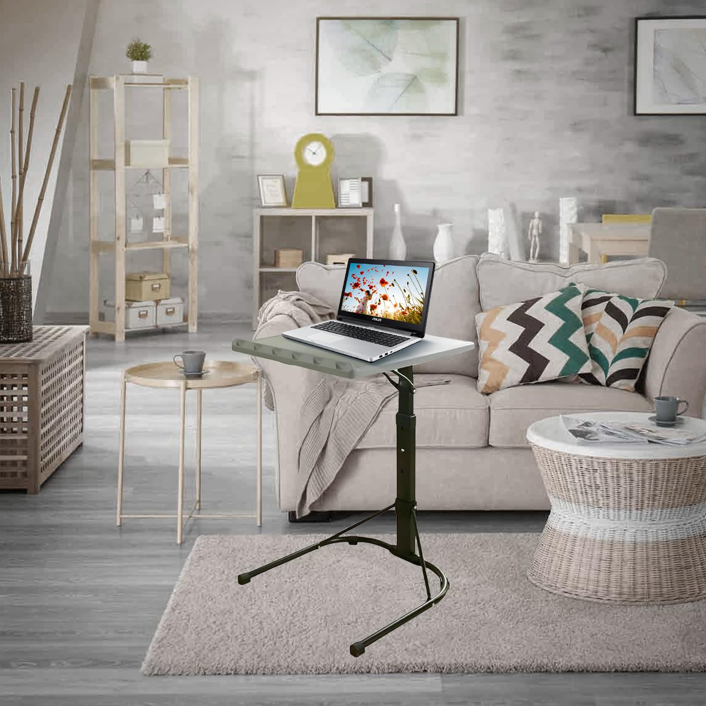KKTECH Adjustable Table - Space-Saving Computer Table with Metal Legs, Foldable Design - Versatile Folding Tables Small for Home Office and Study, Perfect for Compact Spaces