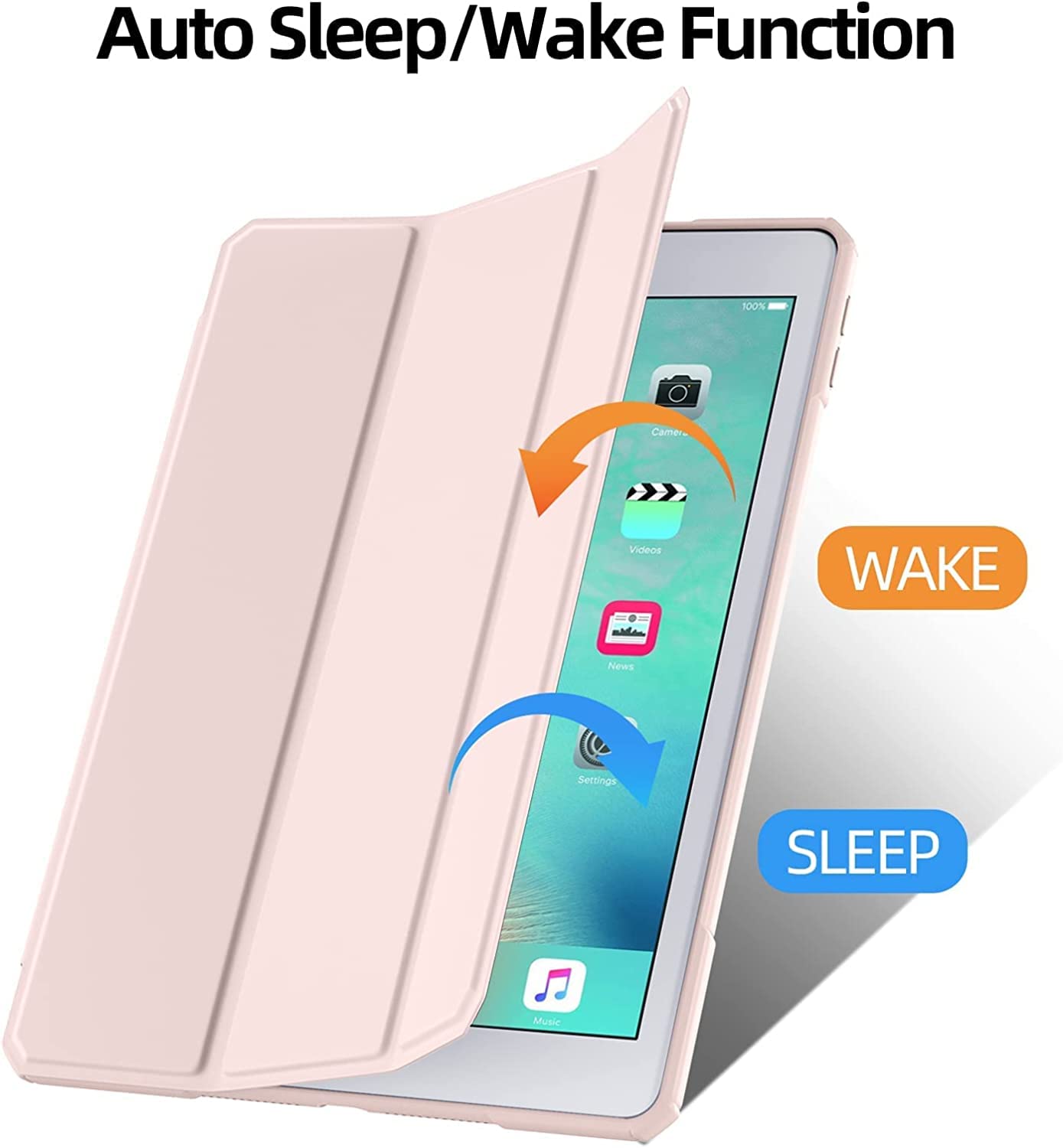 Case for iPad 9th 8th 7th Generation (2021/2020/2019) 10.2 Inch Case, Slim Lightweight Translucent Back Protective Smart Stand Case Cover, with Pencil Holder & Auto Wake/Sleep