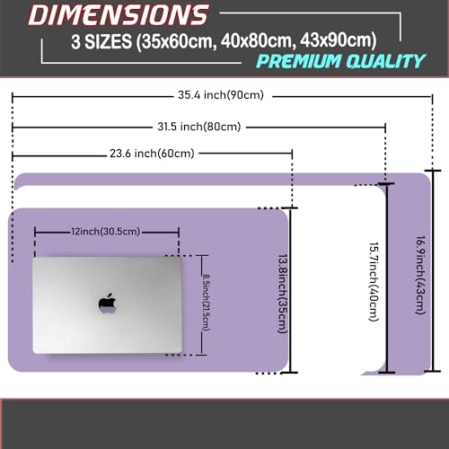 KKTECH Premium Leather Desk Mat, Water Proof, Easy Cleaning, Anti-Slip Desk Pad for Laptop, Keyboard Mat and Mouse Mats for Desk, Writing Easily