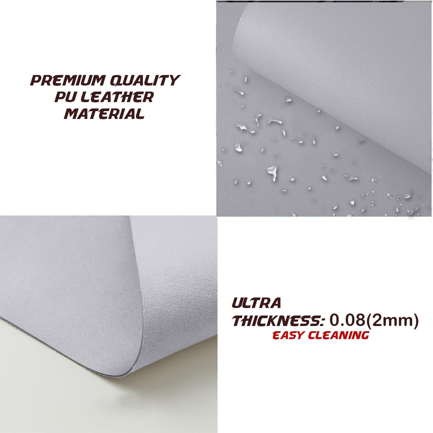 KKTECH Premium Leather Desk Mat, Water Proof, Easy Cleaning, Anti-Slip Desk Pad for Laptop, Keyboard Mat and Mouse Mats for Desk, Writing Easily