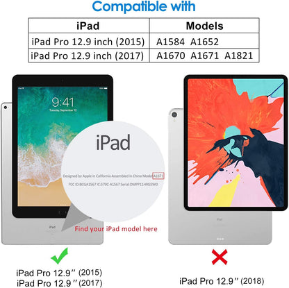 2 Pack Screen Protector for iPad Pro 12.9 2015/2017, Tempered Glass Film Compatible with Apple iPad 12.9 inch (1st / 2nd Generation)