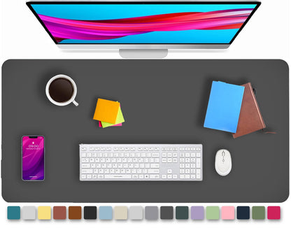 KKTECH Premium Leather Desk Mat, Water Proof, Easy Cleaning, Anti-Slip Desk Pad for Laptop, Keyboard Mat and Mouse Mats for Desk, Writing Easily