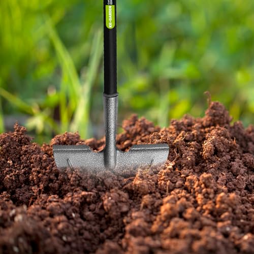 KKTECH Heavy Duty Half Moon Lawn Edger Tool – Carbon Steel Garden Edging Knife for Borders, Landscaping, Trimming, and Clean Lawn Edges - Black