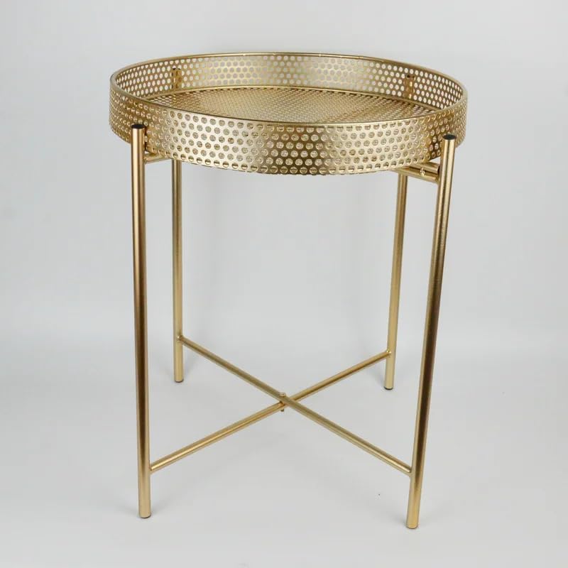 KKTECH Round Coffee Table - Elegant Side Table for Living Room, Modern Coffee Tables with Durable Finish, Stylish and Functional Design for Home Decor, Perfect Accent Piece for Any Space 47x43x43cm