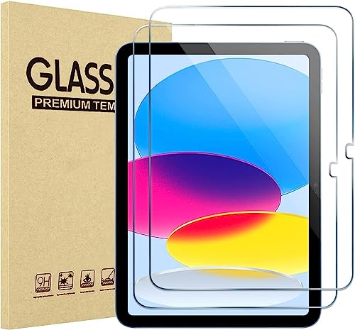 KKTECH iPad 10th generation screen protector 10.9 inch 2022, Tempered Glass iPad screen protector 10th Generation Screen Film Clear Guard for iPad 10 [2 PACK]