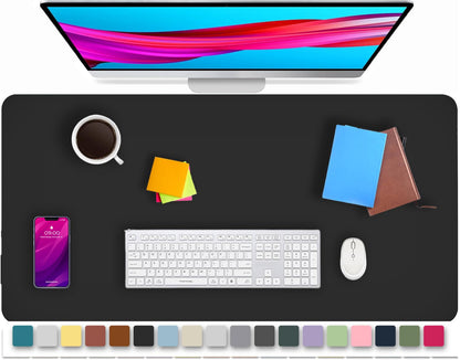KKTECH Premium Leather Desk Mat, Water Proof, Easy Cleaning, Anti-Slip Desk Pad for Laptop, Keyboard Mat and Mouse Mats for Desk, Writing Easily