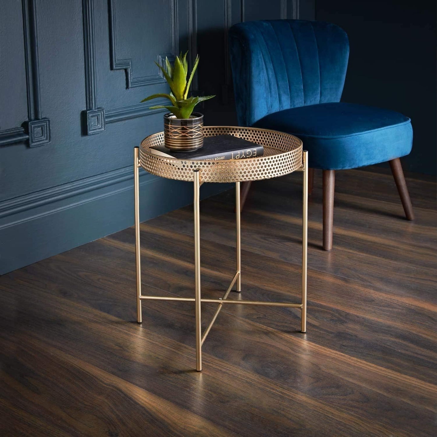 KKTECH Round Coffee Table - Elegant Side Table for Living Room, Modern Coffee Tables with Durable Finish, Stylish and Functional Design for Home Decor, Perfect Accent Piece for Any Space 47x43x43cm